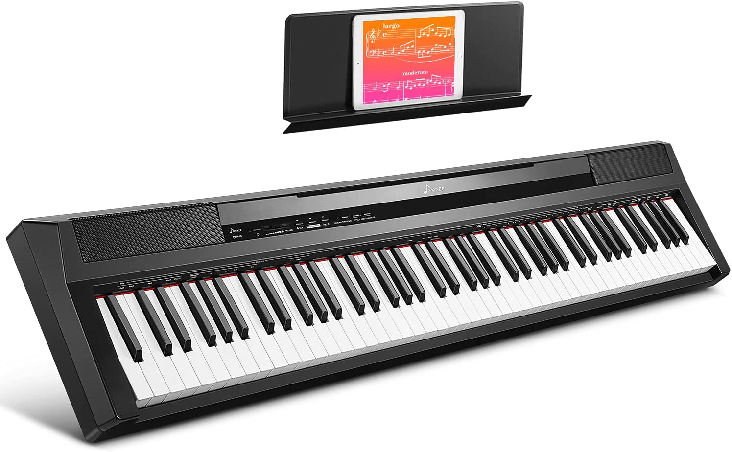 Donner DEP-10 Beginner Digital Piano 88 Key Full Size Semi Weighted Keyboard, Portable Electric Piano with Sustain Pedal, Power Supply (6808486674615)